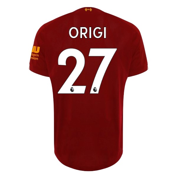 Camiseta Liverpool NO.27 Origi Replica Primera Ropa 2019/20 Rojo